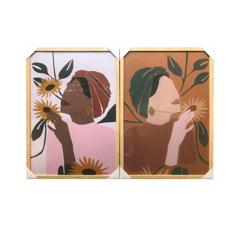 Pintura  Africana (2 pcs) (50 x 2.5 x 70 cm)