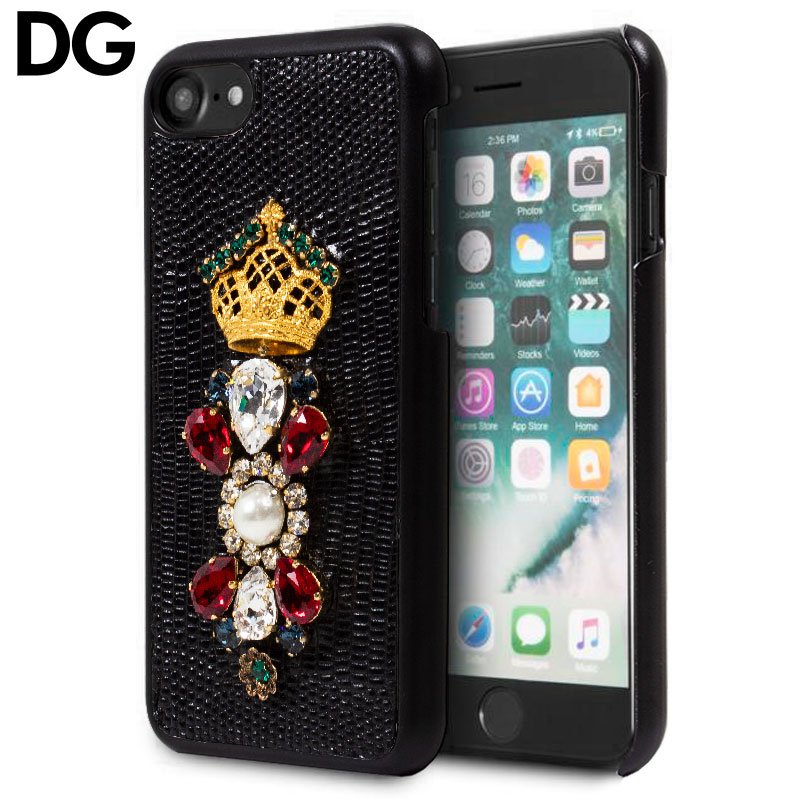 Carcasa  para iPhone 7 / 8 / SE (2020) Licencia Dolce Gabbana Perlas Negro