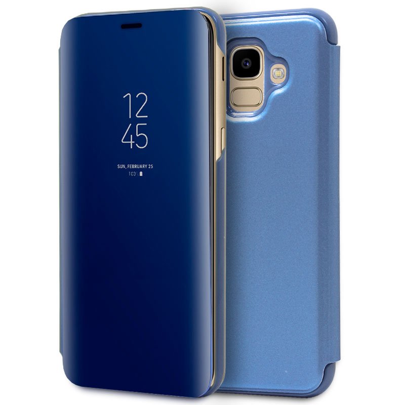 Funda  Flip Cover para Samsung J600 Galaxy J6 Clear View Azul