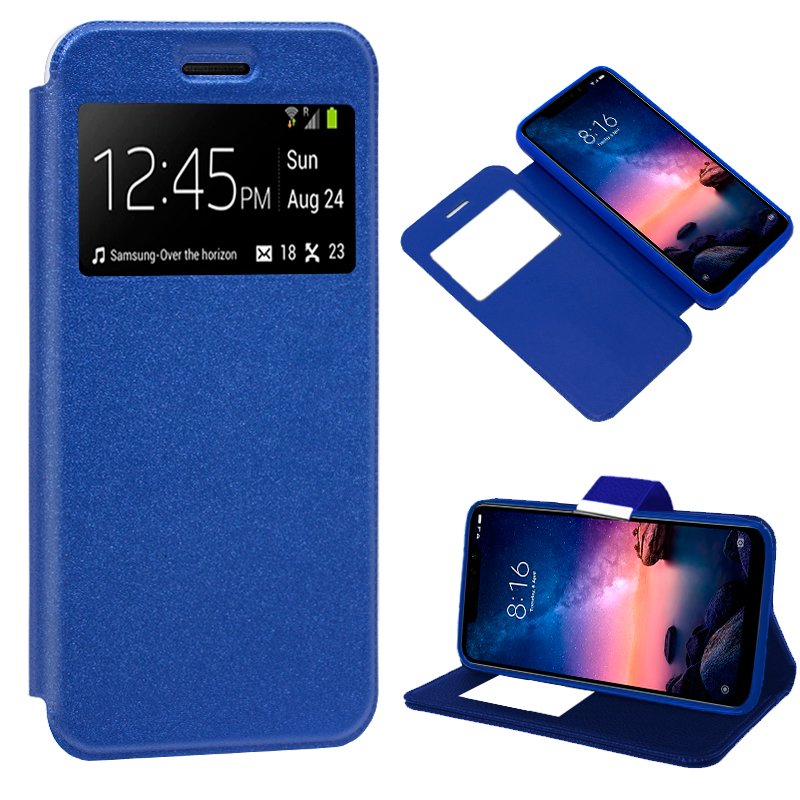 Funda  Flip Cover para Xiaomi Redmi Note 6 Pro Liso Azul