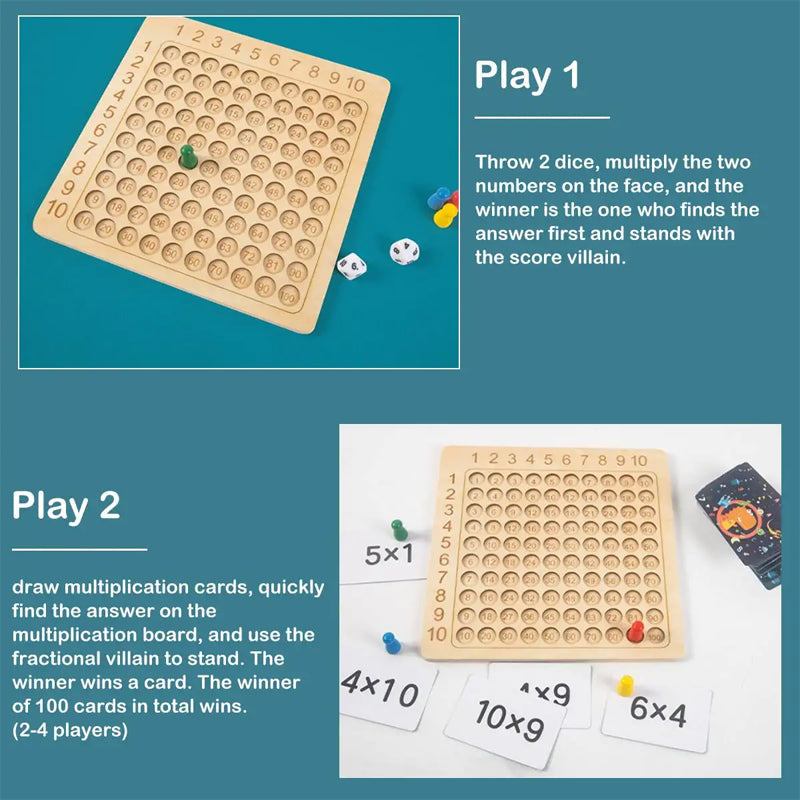 Wooden Montessori Multiplication Board Game – luckyidays
