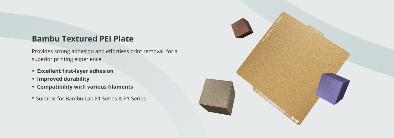 Bambu Textured PEI Plate, Excellent first-layer adhesion, Improved durability