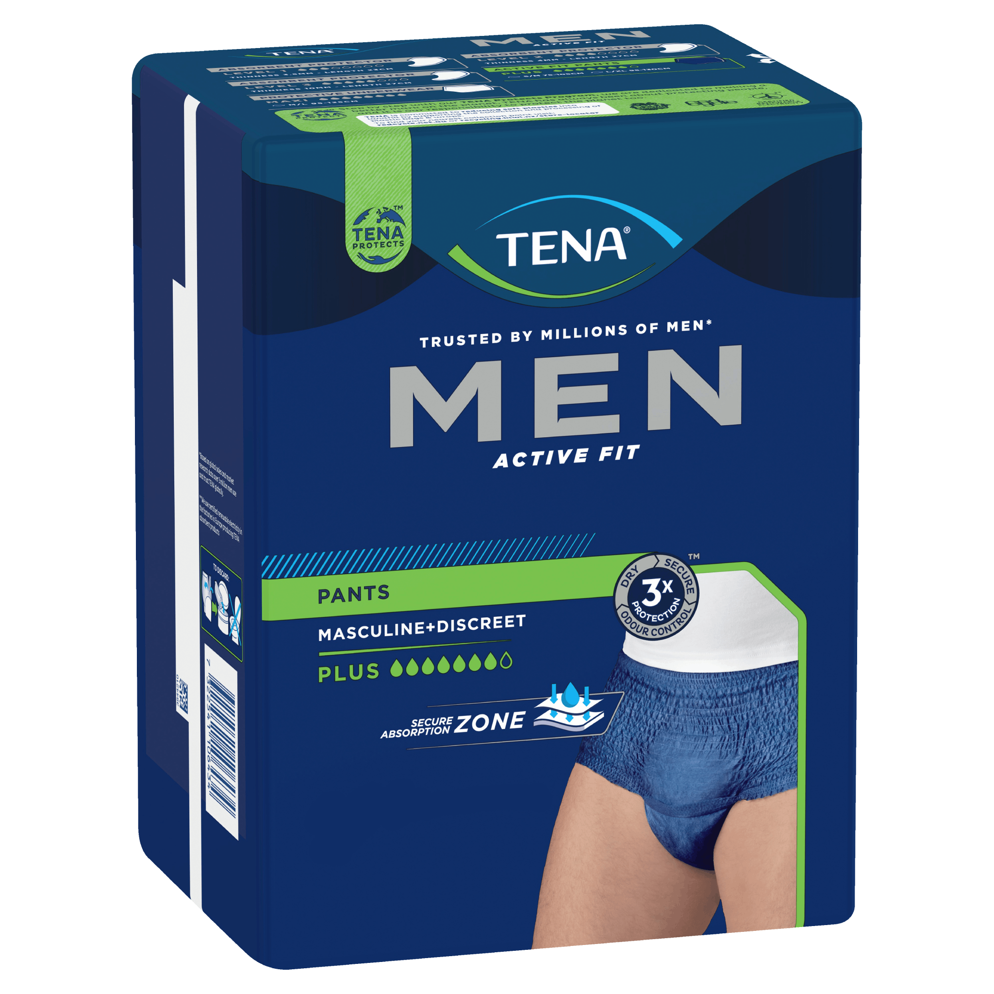 TENA Men Active Fit Navy Pants - TENA product image