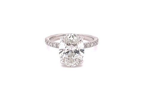 Halo Diamonds custom 2ct oval cut diamond engagement ring