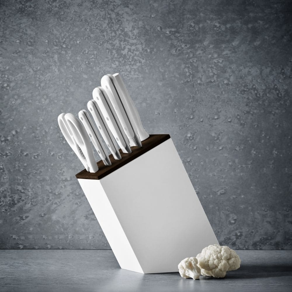 white knife block