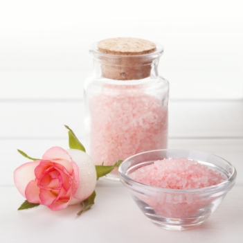 Pink bath salts