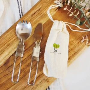Foldable Utensil Set- Stainless Steel - Fulfilled Goods LLC