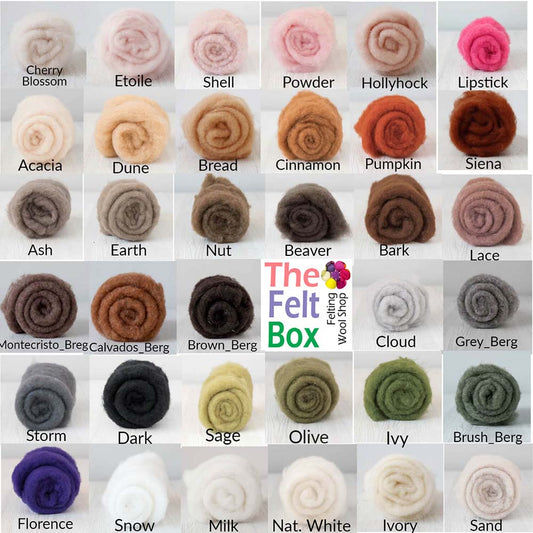 Rainbow Carded Needle Felting Wool Multicoloured Batt 7x 20g – The Felt Box