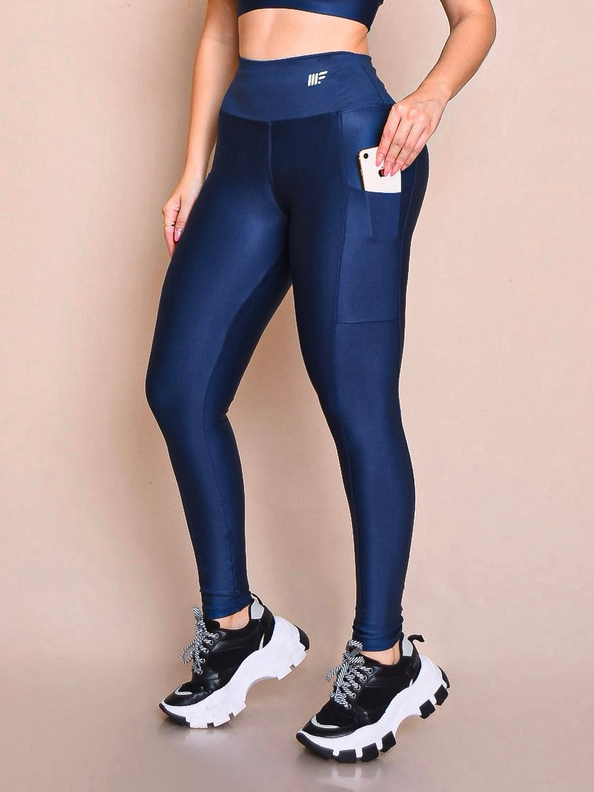 Calça Legging Sem Costura Azul La Clofit Bella Moda Fitness Macapá