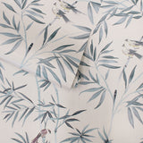 Light Blue Bamboo Chinoiserie Roll
