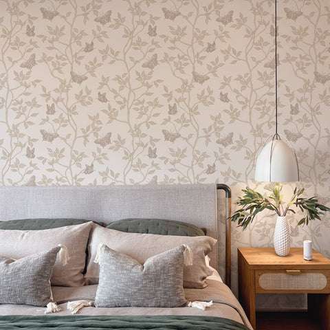Monarch Unpasted Wallpaper by Tempaper & Co. in a bedroom