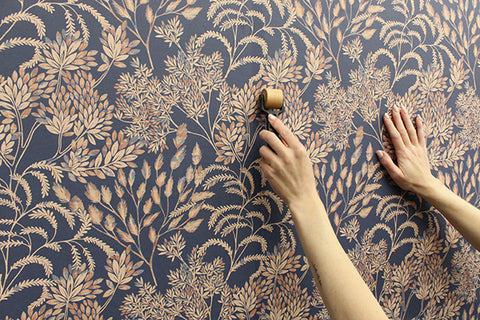 Tip for Unpasted Wallpaper Application: Use a seam roller to seal your seams