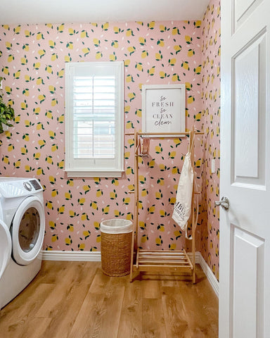 Wallpapered Laundry Room  The Lilypad Cottage