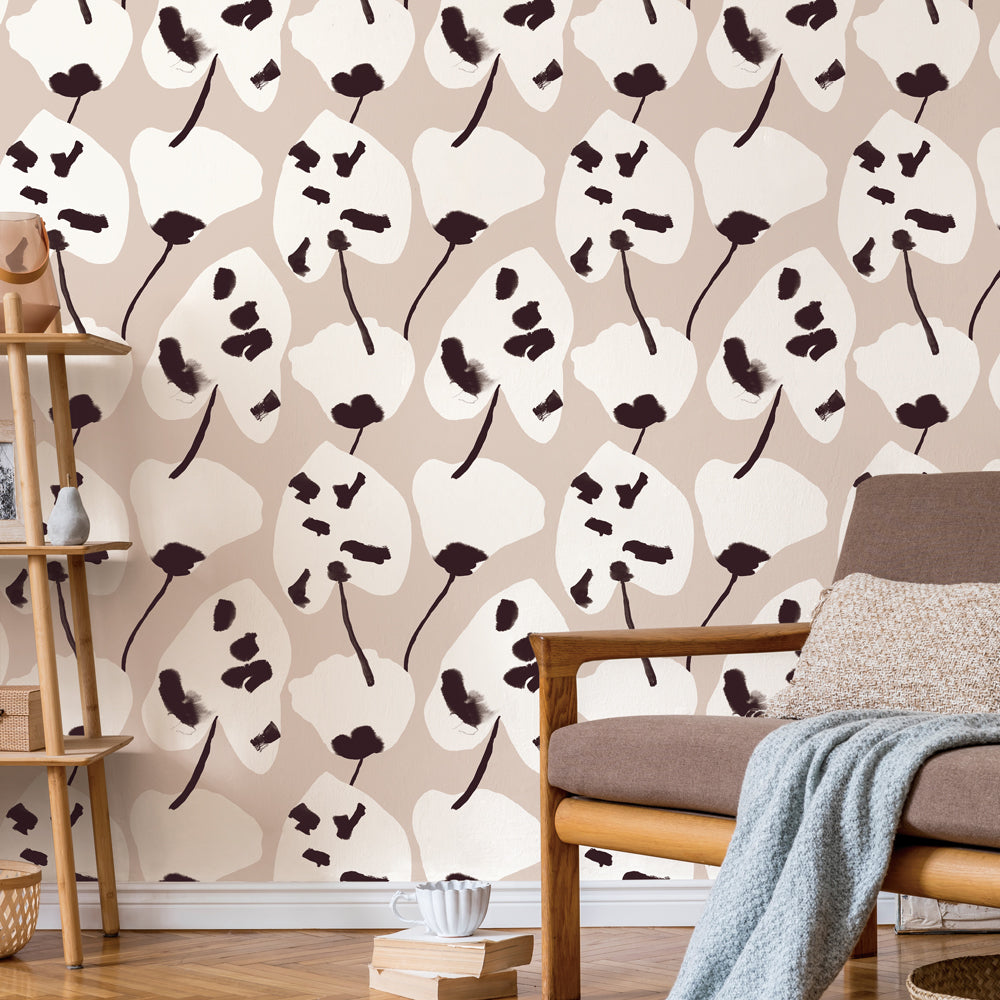 Modern Painted Palm Wallpaper  Easy to Apply Wallpaper at Tempaper   Tempaper  Co