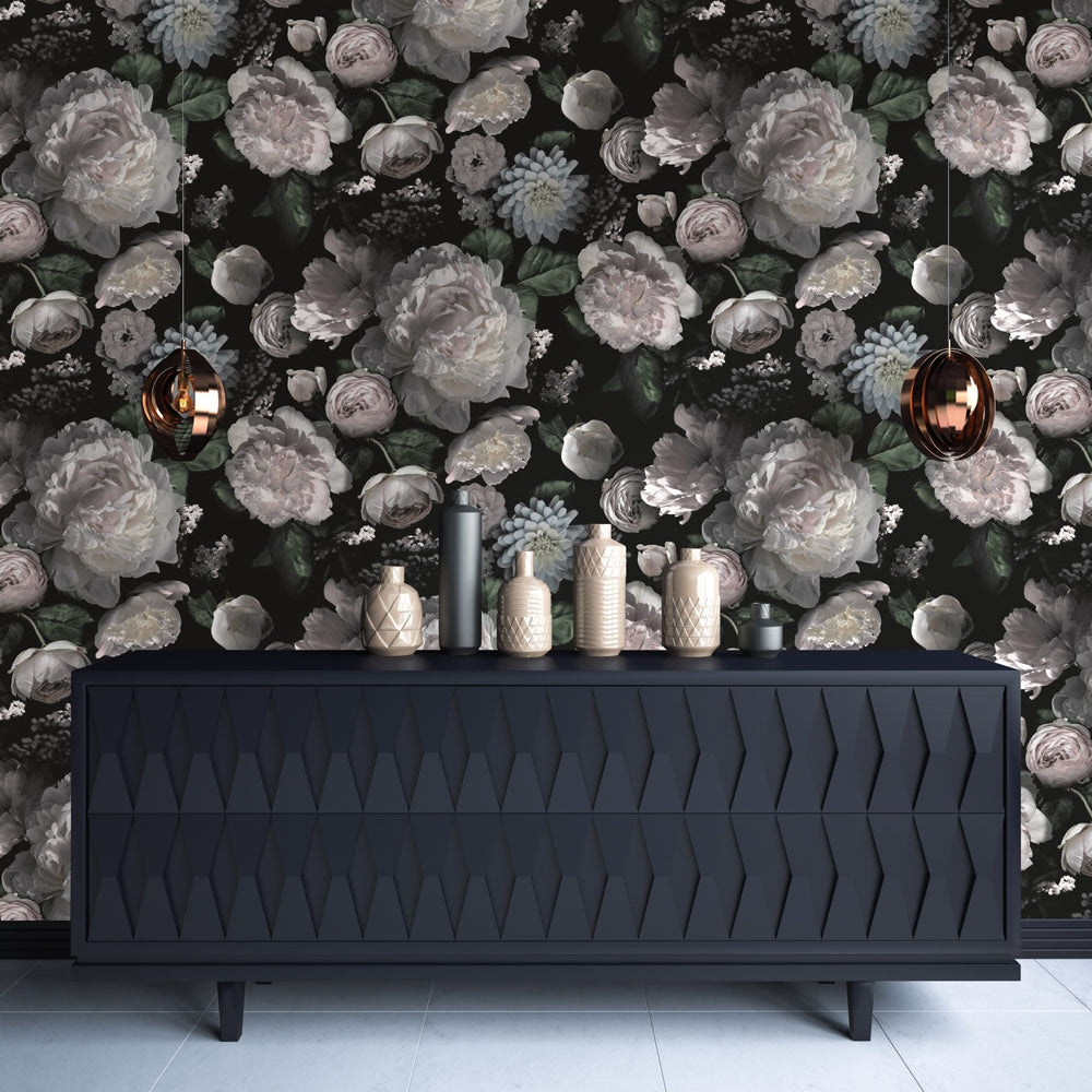 Moody Floral PeelAndStick Wallpaper  Shop Our Designs  Tempaper  Co