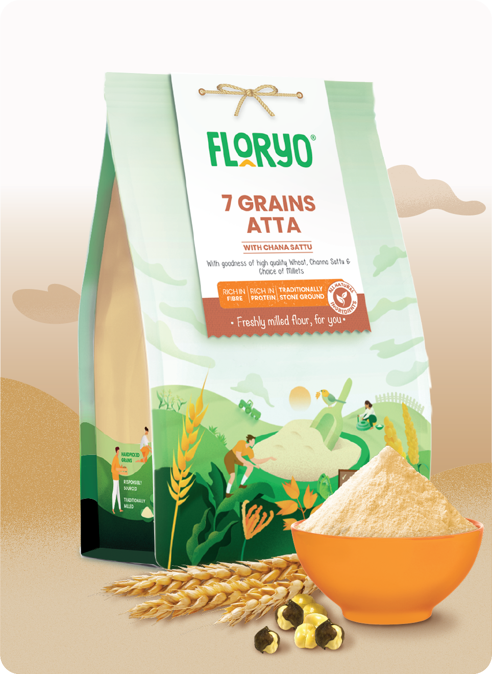 Floryo 7 Grains Atta (with Chana Sattu) - Floryo product image