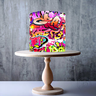 Graffiti wall art edible cake topper decoration – Bakers World