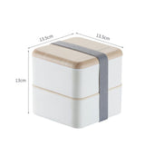 Nordic Style Square Lunch Box With Belt Double Layers Bento Box Food Container