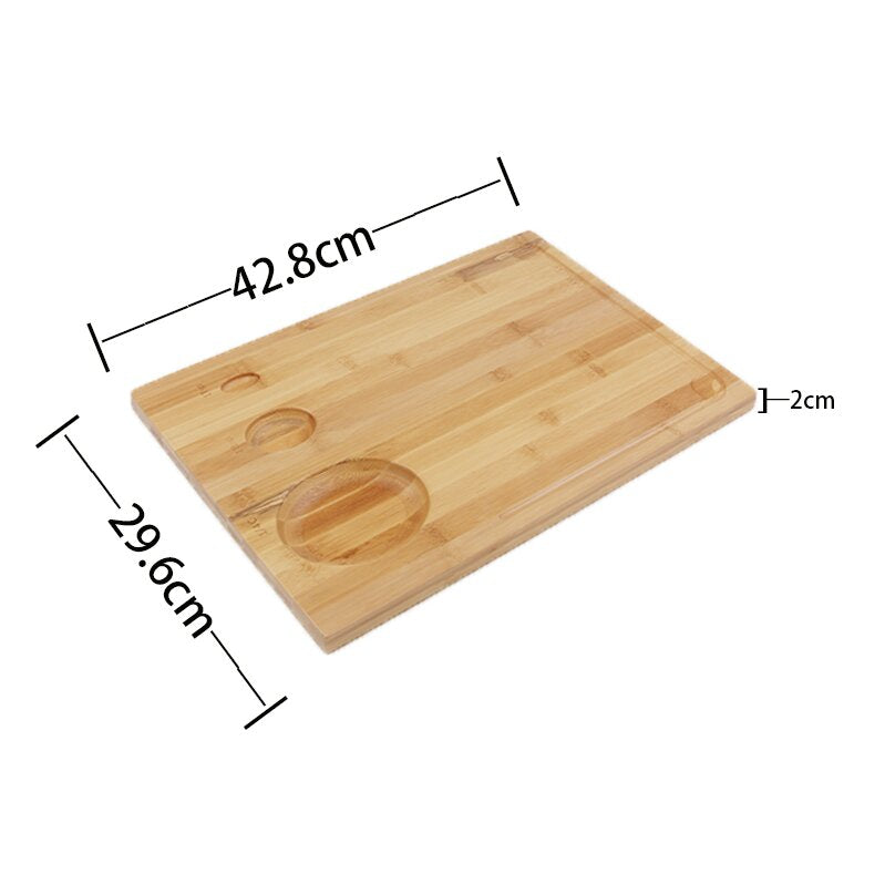 SOPEWOD Organic Bamboo Cutting Board For Kitchen With 3 Built-in Compartments And Juice Grooves