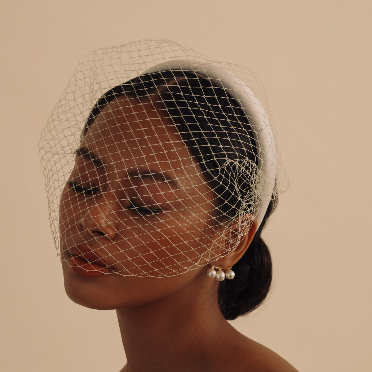 african american wedding hairstyles with birdcage veil