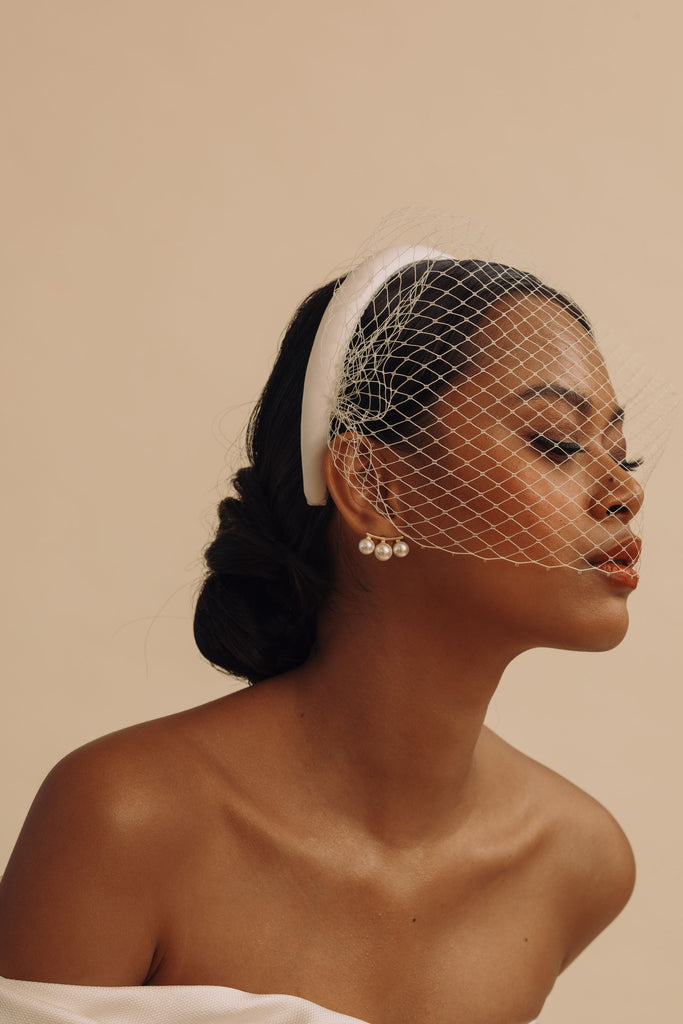 african american wedding hairstyles with birdcage veil