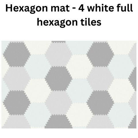 Image of Full Hexagon mat - 4 full hexagon white tiles