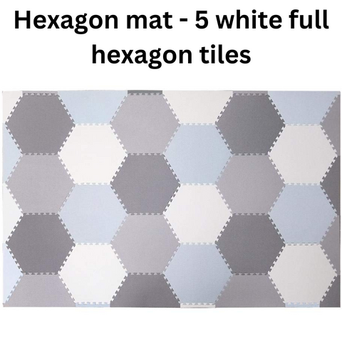 Image of Hexagon mat - 5 full hexagon white tiles to use for assembly