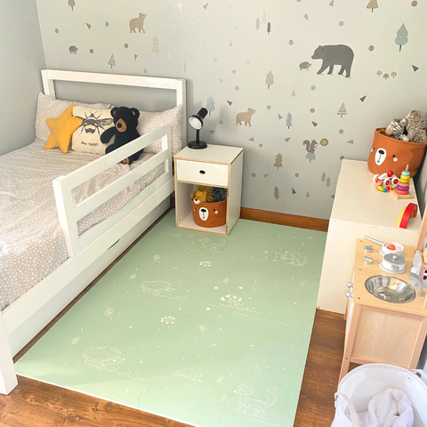 Childs room with fairytale forest playmat
