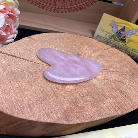 gua sha de massage en quartz rose - anti rides, jeunesse et beauté de la peau