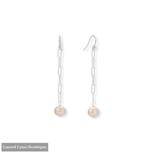 Cultured Freshwater Potato Pearl Paper Clip Chain Drop Earrings - LE1322 - Liliana Skye