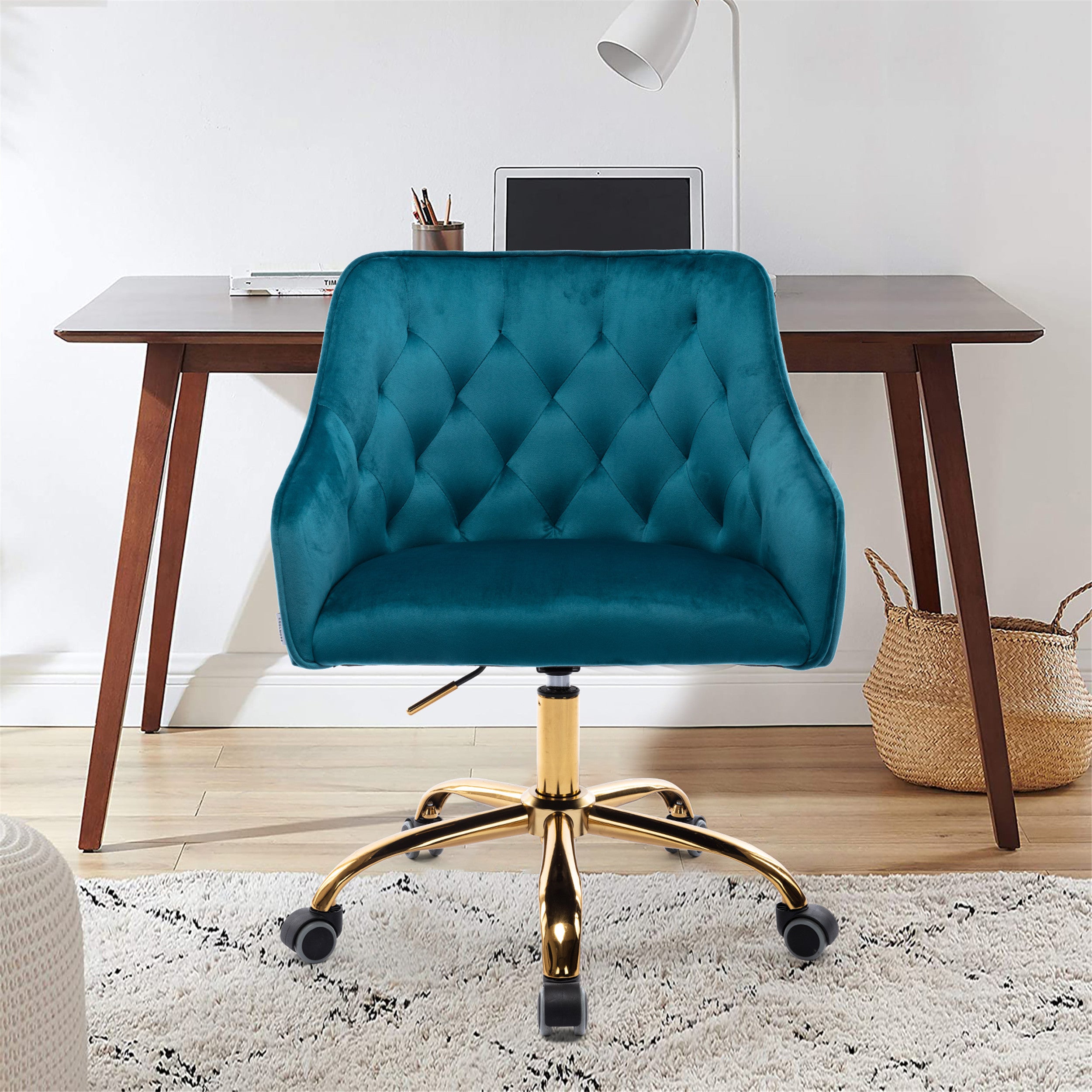 velvet office chair teal