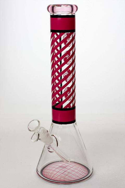 14" stripe 7 mm glass beaker water bong - Marijuana Accessories