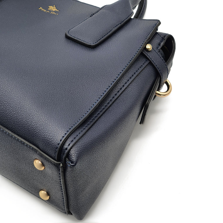 Lopsided Tab Briefcase-Shaped Business Handbag