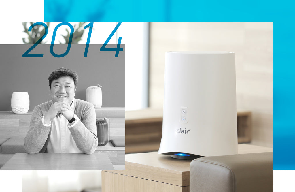 Clair's 2014 milestones, such as the incorporation of Clair, Inc. and successfully launching 2 air purifier products back to back, the Clair Ring and Clair Wind