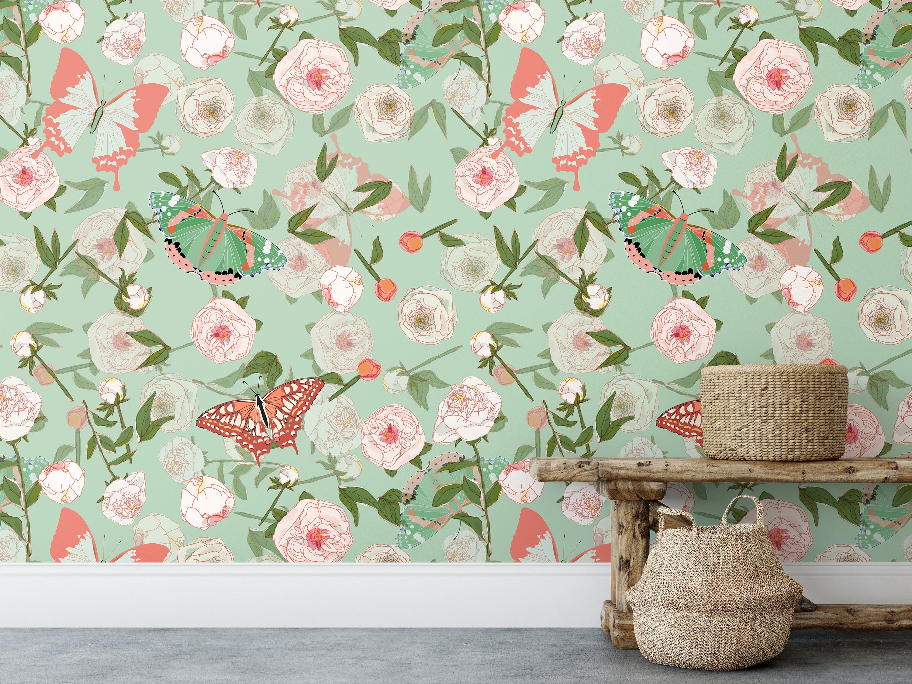 Dandelion Floral Wallpaper, Wallpaper Peel and Stick