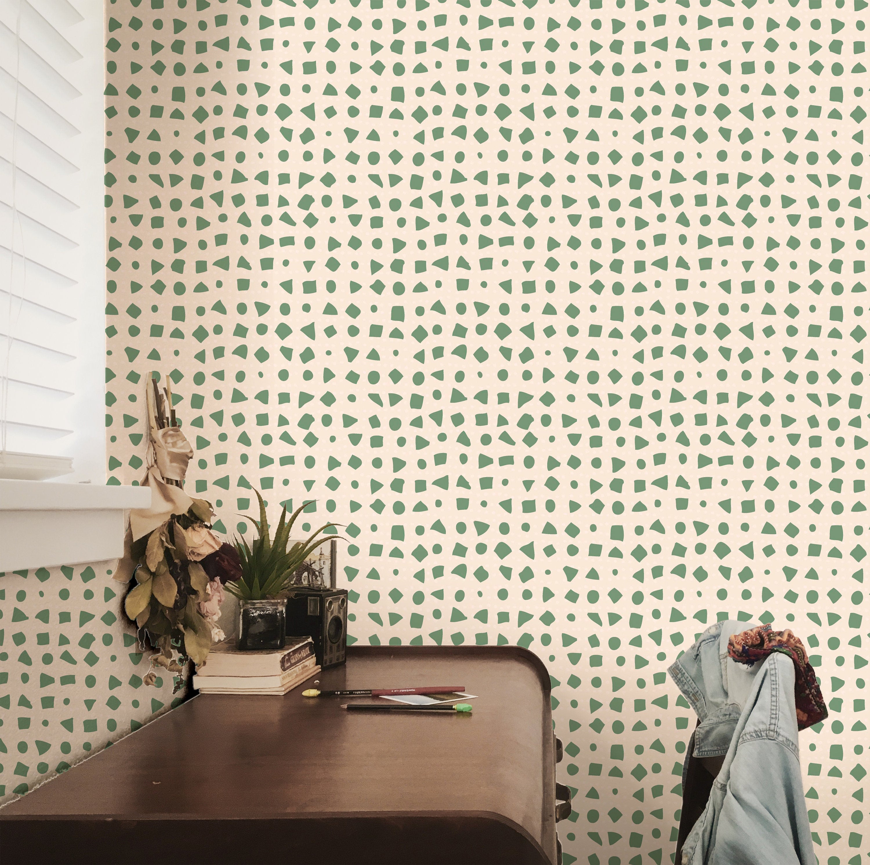 Paradiso Tropical Wallpaper in Palm Green Removable Fabric Peel  Stick   Olive et Oriel