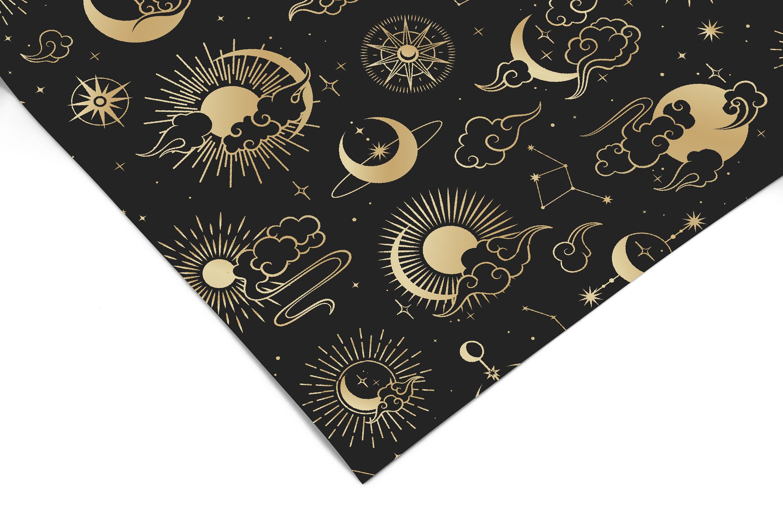 Boho Sun Moon Gold Contact Paper, Peel And Stick Wallpaper, Removable  Wallpaper, Shelf Liner