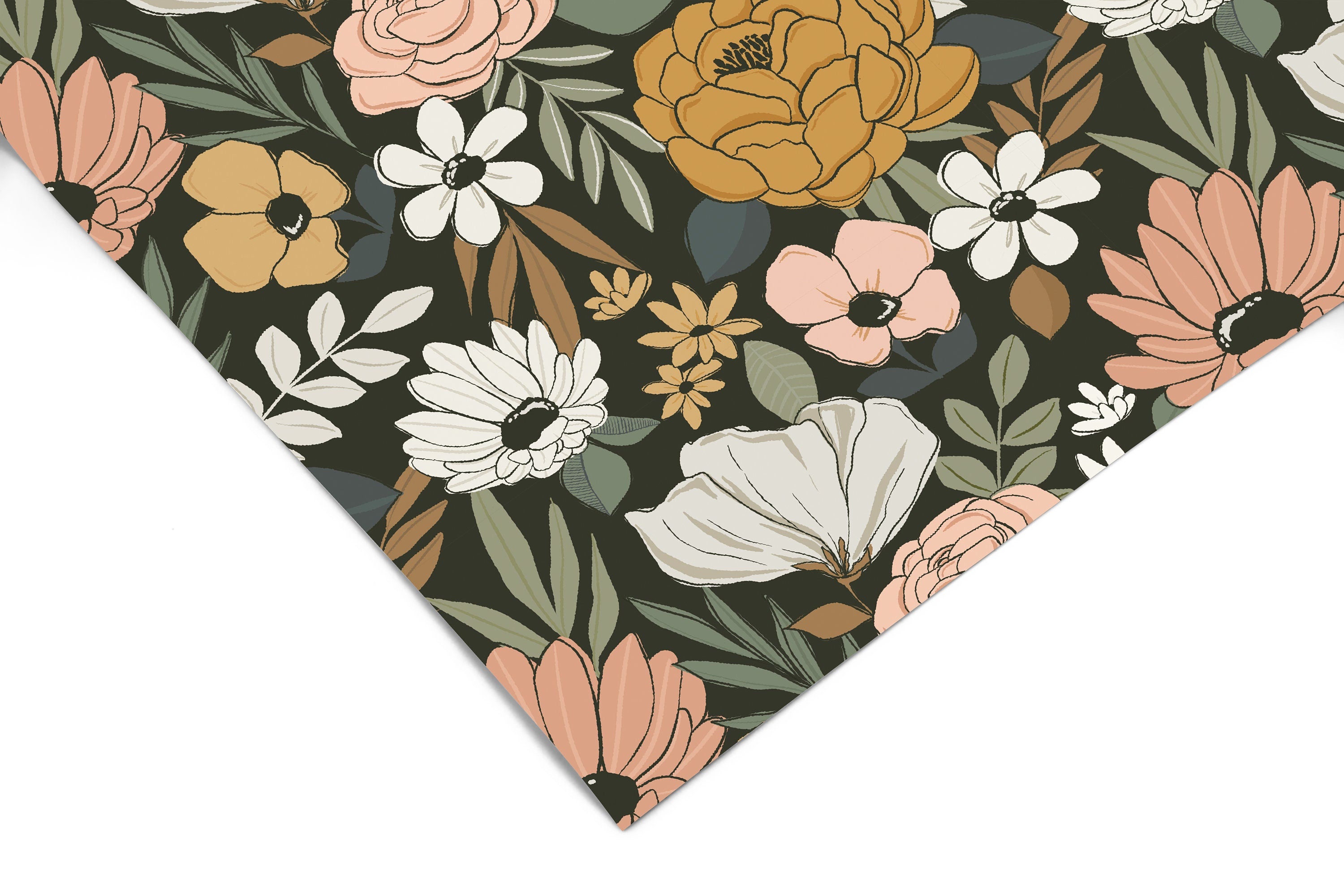Dark Vintage Floral Contact Paper, Peel And Stick Wallpaper, Removable  Wallpaper, Shelf Liner