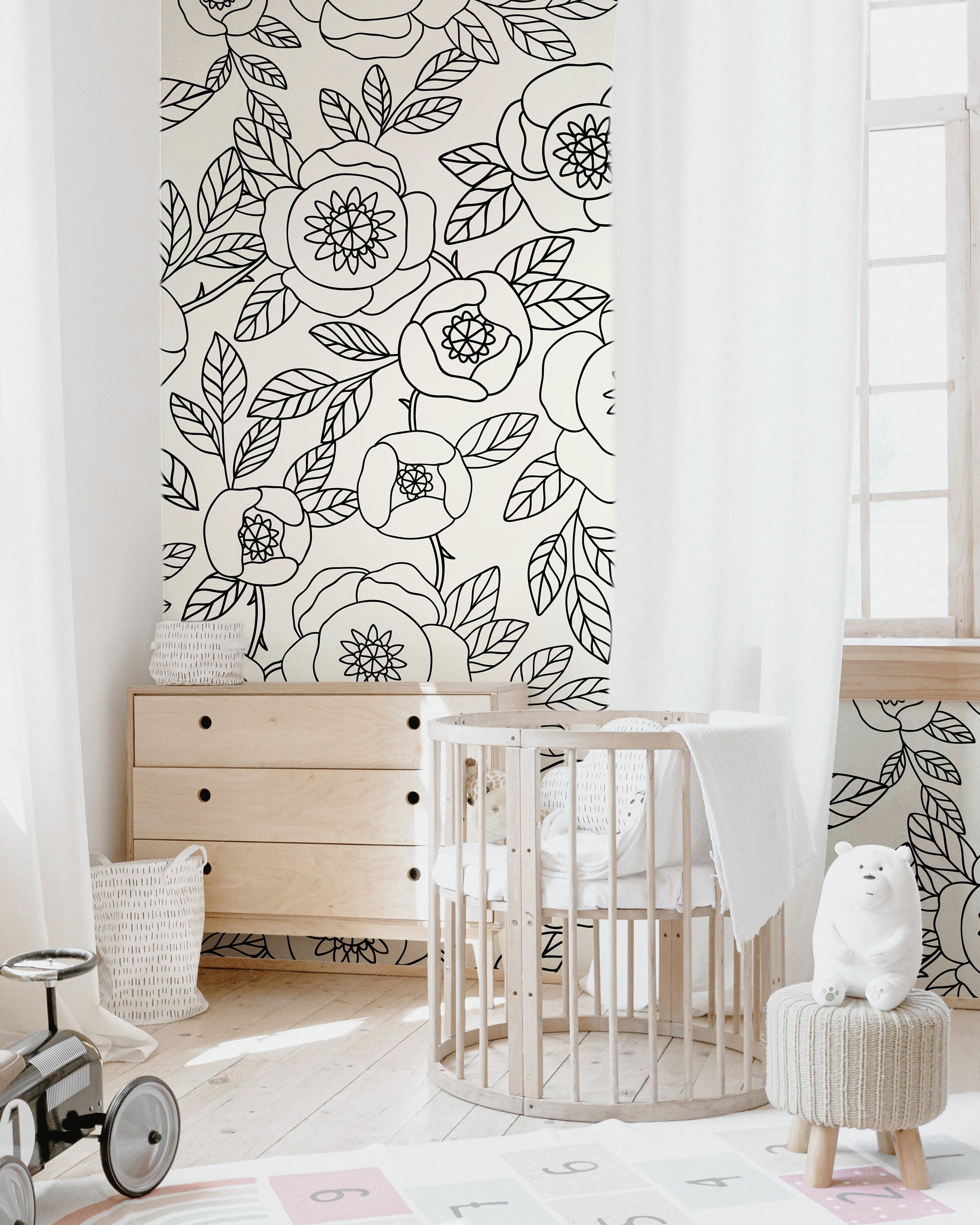 Transform your nursery easily with fun removable nursery wallpaper   MICAMICA