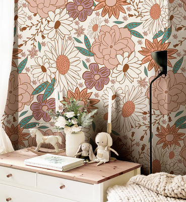 Stamped Butterflies Peel And Stick Removable Wallpaper