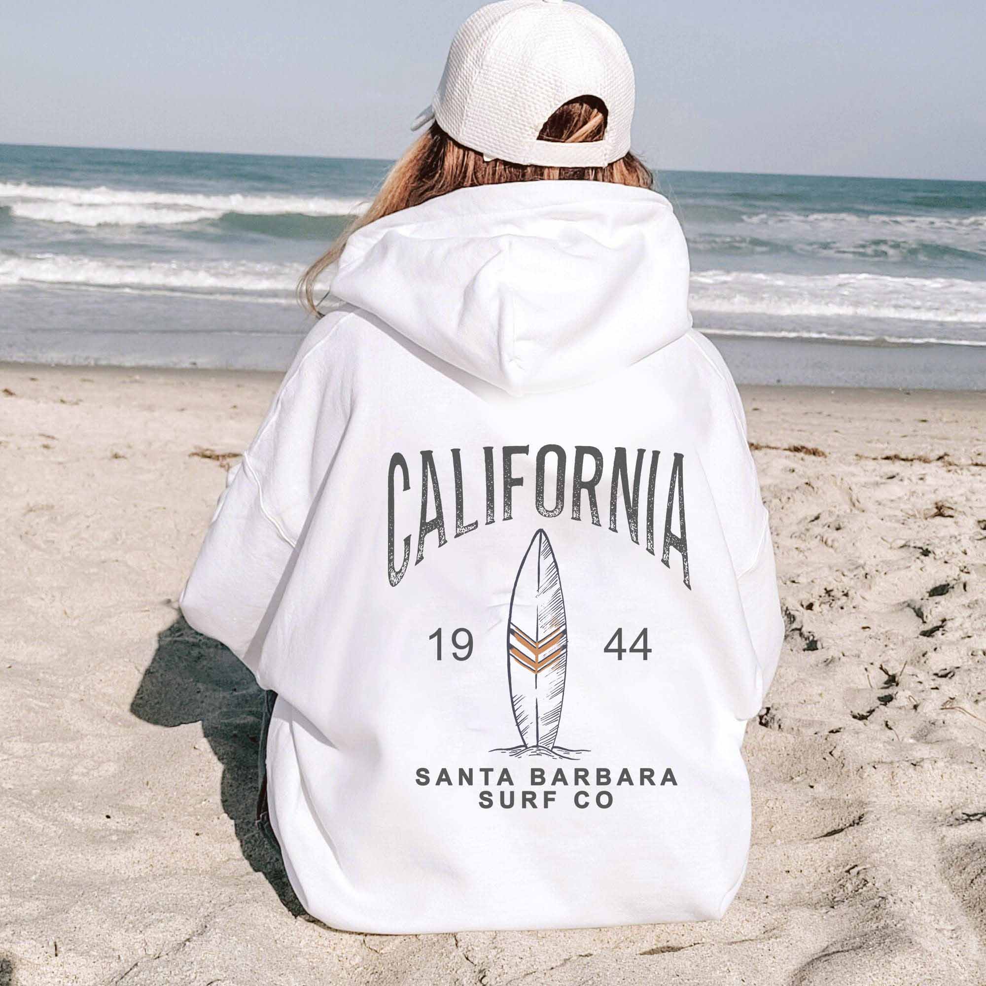 Women's California Surf Print Casual Hoodie - Upperchic product image