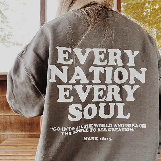 Every Nation Every Soul Printed Women's Casual Sweatshirt - Upperchic product image