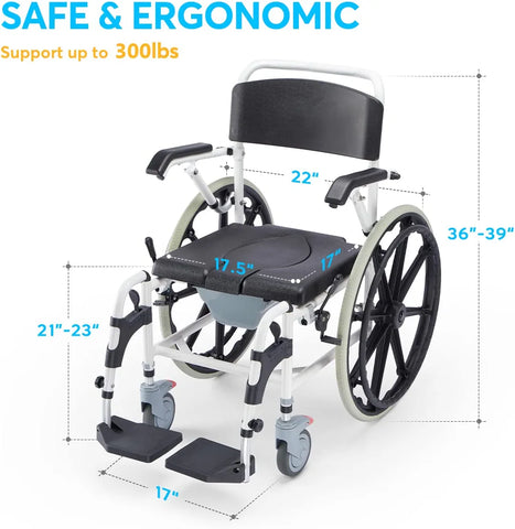 Shower Wheelchair Commode Rolling Shower Commode Transport