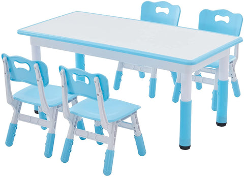 Toddler Table and Chairs Set Height-Adjustable Scrubtable