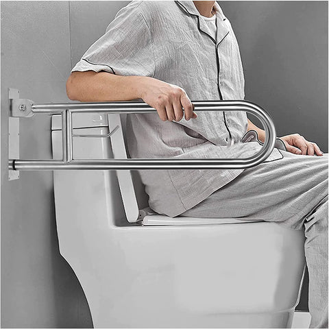 Handicap Grab Bars Rails Foldable Toilet Flip Up Arm Rails