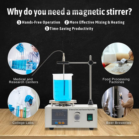 Magnet Stirrer with Digital Temperature Display & Speed