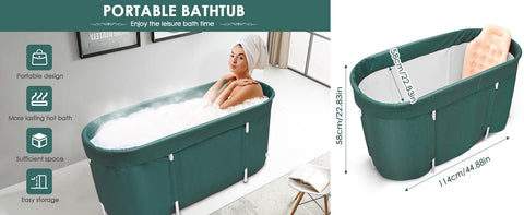 Portable Foldable Bathtub for Adults with Water Filling