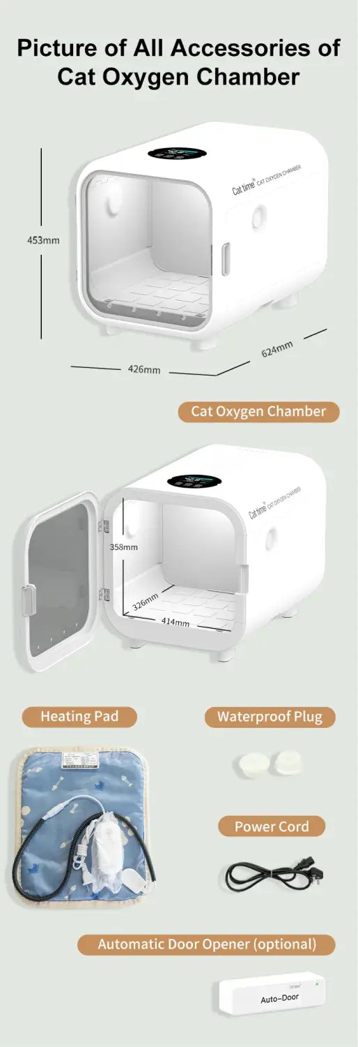 Cat oxygen therapy chamber I oxygen generator concentrator