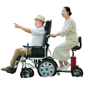 Adjustable High-Backrest Aluminum Alloy Electric Wheelchair for Disabled with Manned Riding I Model M667122B - Meubon