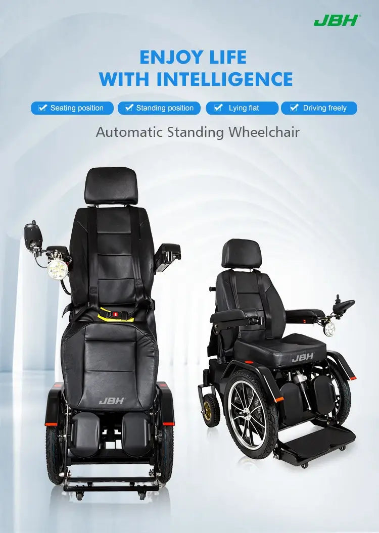 Handicapped stair climbing electric standing wheelchair with joystick controller